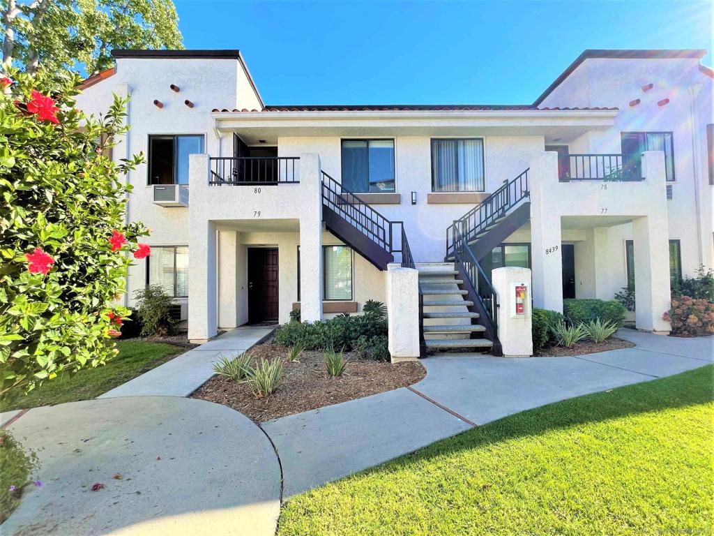 Lovely and quite 2BR 2BA upper floor in Mira Mesa (the Villas at Westmore)! Great location with spacious living room and dual master bedrooms. Mirrored wardrobes, vinyl floor in the entire property, A/C, large and private balcony, & more. All amenities included, club house, BBQ area, community park, swimming pool, jacuzzi, community laundry. Close to shopping, freeways, and local schools (UCSD etc). Must see property!