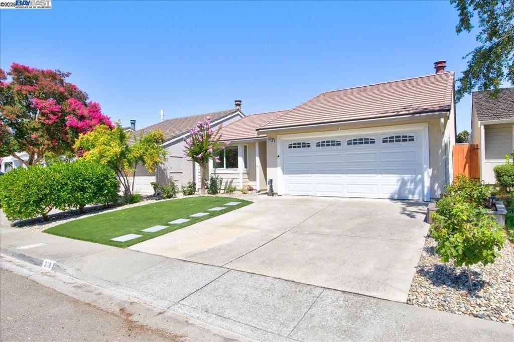 Welcome to 318 Lone Oak Dr in Pleasanton. This delightful ALL ONE STORY single-family residence offers a comfortable and cozy living space, thoughtfully designed with modern conveniences and classic charm. The home features three spacious bedrooms and two well-appointed bathrooms, promising privacy and comfort. Fully energy efficient with a 50 YEAR ROOF, OWNED SOALR, TESLA CHARGER, newer windows, Water softener, Water filtration system, no detail is overlooked. Accentuated western exposure and VAULTED ceilings fill the space with natural light. A fully equipped kitchen, boasts of a breakfast bar, stainless steel appliances, and elegant granite countertops. The custom, walk-in closets offer ample storage solutions, enhancing your living experience. Outdoors, enjoy the beautifully landscaped front and back yards, complete with a barbecue area and GARDEN, with MULTIPLE FRUIT trees, makes it ideal for entertaining or simply unwinding. Close to award winning schools, conveniences, farmer's markets, downtown , restaurants and freeway, this location offers convenience like none other.