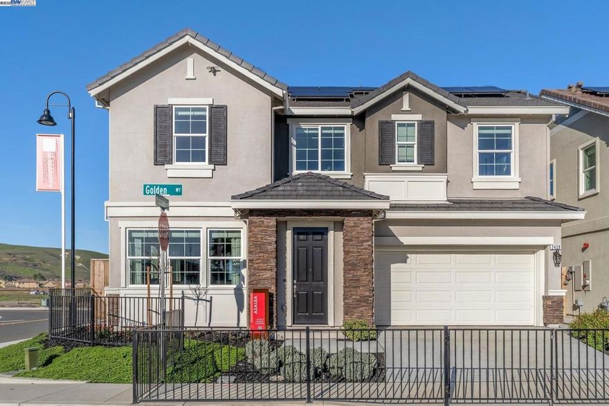 Move-in ready corner lot! Experience new construction at its finest. High quality construction at a great price. The Azalea floor plan is a 1,691 sq. ft. single-family home offering 3 bedrooms, 2.5 bathrooms, and an open-concept living space, 9' ceiling and 8' doors to create an open feeling; in addition, the abundant windows create a light and bright home. The secondary bedroom upstairs includes a walk-in closet! Thoughtful upgrade options and owned solar are included in the price!  This home is part of the Villages master planned community with a 5-acre park to be developed and perfectly situated near Interstate 80 and Airbase Parkway, Melrose provides easy access to shopping, dining, entertainment, and outdoor recreation. Nestled within an established neighborhood, Melrose is just under 2 miles from Safeway, Trader Joe’s, and Solano Town Center, home to shopping, dining, and the Regal Edwards Theatre. Take a stroll or bike ride along nearby Linear Park or explore the fresh air and scenic views at Rush Ranch Open Space and Rockville Hills Regional Park. Golf enthusiasts can tee off at Paradise Valley Golf Course, while families will love the fun and games at Scandia Family Center. Listing uses Model home photos for samples-please visit our community to tour the home.