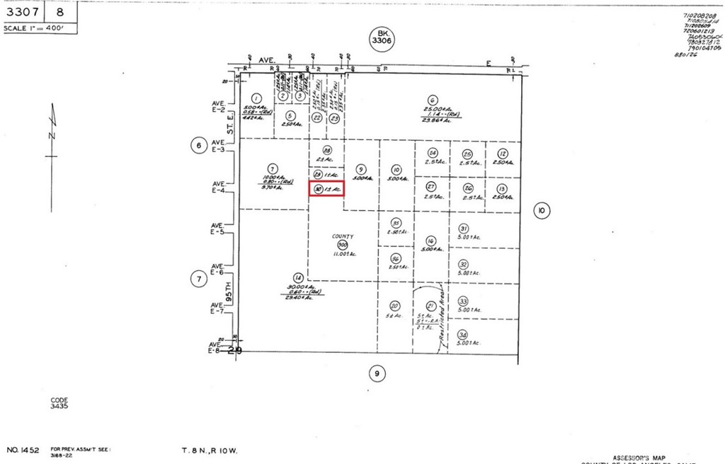 APN: 3307-008-030 Coordinates: 34.760556, -117.958194 1.02 acres for sale in LA County. This parcel is located near the corner of E Ave E and 100th St East. Zoned agricultural, per county record. Adjacent parcel is also for sale APN# 3307-008-029