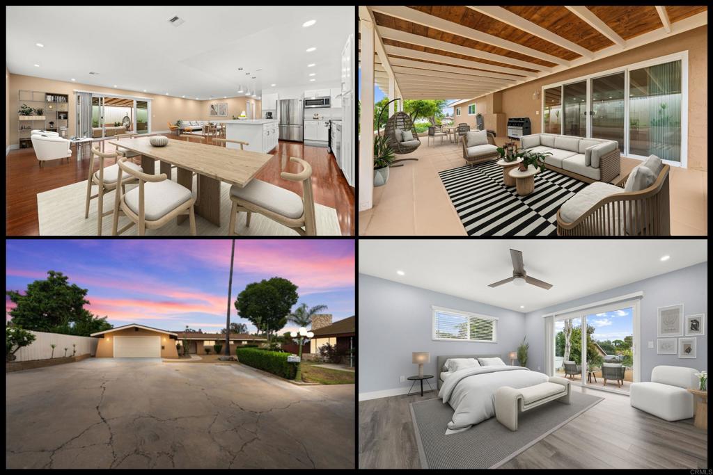 Don’t miss this exceptional opportunity to own a beautifully updated home in a family-friendly neighborhood! Welcome to this stunning, completely remodeled Single Story 3-bedroom, 2-bath gem nestled away at the end of a private drive in a quiet cul-de-sac on a large corner lot—perfect for families seeking privacy, space, and style. Meticulously updated inside and out, this move-in-ready home offers a warm, contemporary feel with fresh interior and exterior paint, all-new trim and molding throughout, and new blinds in every room. Featuring a spacious open floor plan, this home boasts brand-new flooring throughout, sleek quartz countertops, and soft-close cabinetry for a refined, contemporary feel. Both bathrooms shine with modern finishes, including a Kohler tub and stylish hardware that bring a spa-like touch to everyday living. Enjoy the privacy and tranquility of your own retreat while benefiting from plenty of parking and RV space plus a large outdoor area for kids to play or to create your dream backyard or possible ADU. Whether you're entertaining guests or settling in for a cozy night with the family, this home delivers comfort, functionality, and timeless design. Call today for the opportunity to own this move-in-ready gem with high-end finishes and a prime location!