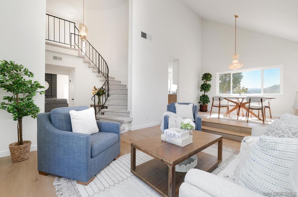 Welcome to your beautifully remodeled 4-bedroom, 2.5-bath home in the highly sought-after community of Rancho Peñasquitos! As you walk in, enjoy the light filled space and the soaring ceilings. You'll be impressed by the stunning remodel which includes new kitchen appliances, easy care floors, and stylish finishes throughout. The spacious backyard has endless possibilities. Add a pool, pickleball court, garden, or anything your heart desires. Take in beautiful easterly mountain views from the backyard and master suite and appreciate the top-rated Poway Unified schools and the convenience of easy freeway access.