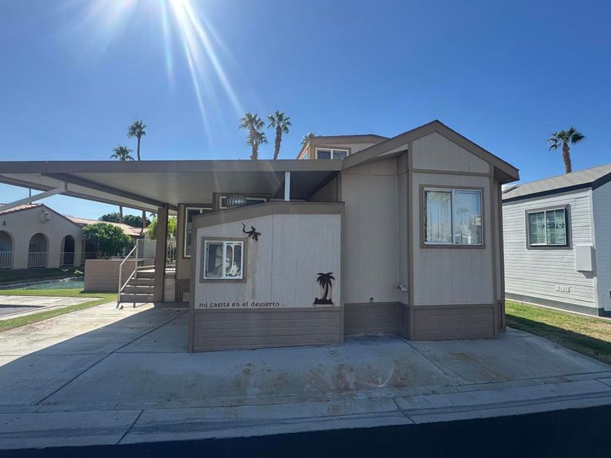 This Park Model combines comfort, convenience, and resort-style amenities in one of the desert's most sought-after communities.Step into the fully enclosed California Room, where you can relax and take in serene views of a tranquil water feature just beyond your back door. Inside, the spacious layout features a roomy loft, washer and dryer, storage shed, and full drop-down shutters--providing both comfort and functionality.Living here means enjoying an incredible array of amenities. Rancho Casa Blanca residents have access to free year-round golf, a state-of-the-art fitness center, pickleball and tennis courts, and multiple pools and spas for ultimate relaxation. You'll also find a bocce ball court, billiards, horseshoe pit, and endless opportunities to connect with neighbors through more than 60 clubs and classes. With two large clubhouses and four satellite buildings, there's always something happening.For peace of mind, the community is guard-gated with regular security patrols. And with your own golf cart, it's easy to zip around and enjoy all that Rancho Casa Blanca has to offer.Whether you're seeking an active lifestyle or a quiet retreat, this home delivers the best of both​​‌​​​​‌​​‌‌​​‌​​​‌‌​​​‌​​‌‌​​​‌​‌​​​‌‌​ worlds!