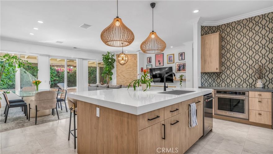 Welcome to your elegantly remodeled future home inside the highly sought after guard-gated Indian Wells Country Club. Rarely does this 4 bedroom open floor plan home with a private-entrance casita become available. Every surface of the home has been tastefully reimagined with only the most discriminating finishes, fixtures and appliances hand selected. Enjoy complete privacy and quiet with this peaceful corner lot. Backyard sun all afternoon (S, SE exposure) makes taking a dip in the 33 foot saltwater pool even more lovely. Ten-foot ceilings throughout the single-level home and solar tubing enhance the already light and bright environment. Three separate air conditioning units keep the home blissfully cool. Leased solar means your energy costs are fixed at a very low monthly rate. The two car garage + golf cart garage is set up for EV car charging. Enjoy the Colony’s low HOA dues of $61/month. Home is sold furnished, exclusions apply.