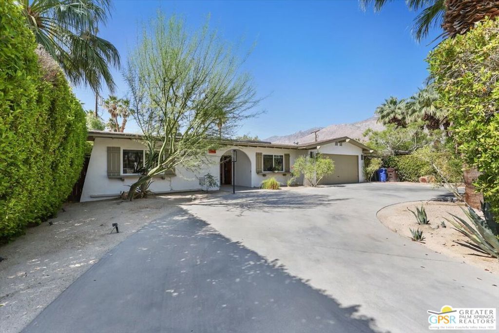 Priced to sell in one of Palm Springs' most desirable neighborhoodsMovie Colony East! This thoroughly remodeled 3BD/2BA home blends stylish comfort with serious investment potential. Featuring a strong short-term rental history and an affordable solar lease, it's ideal as a full-time residence, second home, or income-producing vacation rental.Step into an open-concept living space with vaulted wood plank ceilings, a renovated kitchen with quartz counters, and colorful mid-century flair throughout. The private backyard is a resort-style escapecomplete with a sparkling pool, mountain views, mature landscaping, and multiple lounging & dining areas perfect for entertaining.Enjoy off-street privacy, a fully fenced yard, and central access to everything: Ruth Hardy Park, downtown Palm Springs, dining, galleries, and retail are all just minutes away.Bonus features: Central HVAC, updated bathrooms, ceramic tile flooring, modern fixtures, and 2-car garage with circular drive.This is the desert lifestyle turnkey, income-ready, and move-in perfect.