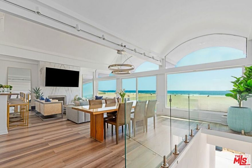 THE MOST IDEAL LOCATION ON THE MARINA PENINSULA OCEANFRONT!!! Fully Furnished - Rare One Level Oceanfront Top-Floor offering luxurious beach living with direct beach access and breathtaking views all the way down the coast. This home features 30 feet of ocean frontage, wide open and airy, 4 bedroom, 4.5 bath layout. Enjoy soaring ceilings with elegant arched detailing, rich wood floors, and an enormous oceanfront balcony ideal for entertaining or relaxing. The sleek white kitchen is outfitted with stainless steel appliances and granite countertops. Ocean-view primary offers a spa-like bathroom with an oversized walk-in shower/ multiple jets, a soaking tub with ocean views, over-sized walk-in closet and high end finishes throughout. There is a second primary suite with kitchenette + ensuite bath. Two additional bedrooms both ensuite + powder room complete this exceptional penthouse. 3 car parking and extra storage. Ideal location to reach cafe's, shopping, farmers markets, canals, Abbott Kinney, Main Channel and all this lovely area has to offer.