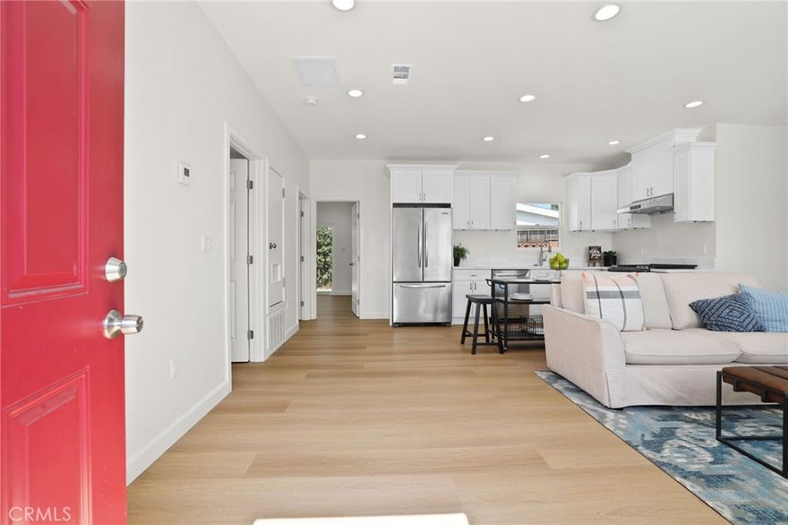 Tucked away at the rear of an expansive 11,000 sq. ft. lot, this stunning brand new built 4-bedroom, 2-bathroom ADU offers contemporary living with energy efficiency in mind. Featuring owned solar panels, this home helps reduce utility costs while providing modern comfort.  Step inside to high 9-foot ceilings and LED recessed lighting, creating a bright and airy atmosphere. The open-concept kitchen flows seamlessly into the living room and is equipped with upgraded appliances for effortless entertaining. Throughout the home, you'll find vinyl wood flooring for a sleek, low-maintenance touch.  

Each bedroom boasts **large mirrored wardrobe closets**, offering ample storage space. Additional conveniences include in-unit washer/dryer hookups and a private concrete back patio, perfect for outdoor relaxation.  Experience stylish and efficient living in a prime Garden Grove location. Schedule a tour today!  



NOTE:  Street parking only.