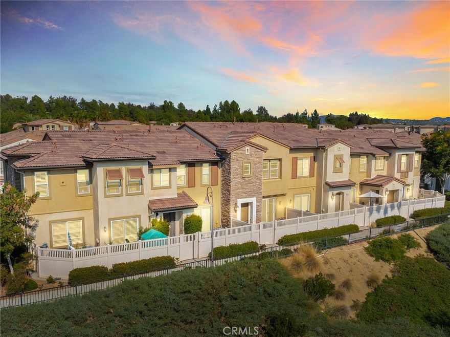 This condo offers stunning views of lush green fields at Paloma Del Sol Park, cityscapes, and majestic mountains. This move-in-ready home features 3 spacious bedrooms, 2.5 bathrooms, and an attached two-car garage with direct access to the home. The open-concept kitchen boasts elegant granite countertops, white cabinetry, and modern stainless steel appliances, including a dishwasher, gas range, and microwave (please note: refrigerator, washer, and dryer are not provided). Upstairs, the master suite is a luxurious retreat with double sinks, premium white cabinetry, and both a tub and separate shower. Enjoy privacy in your own backyard, which offers beautiful views of the surrounding Paloma Del Sol Park and coastal range mountains. The property is ideally located near Pechanga, shopping centers, schools, and major freeways. You’re just a short walk from shopping destinations such as Albertsons, Home Depot, Staples, banks, and a variety of dining options. The community offers fantastic amenities, including a resort-style pool, spa, and barbecue park with play equipment.