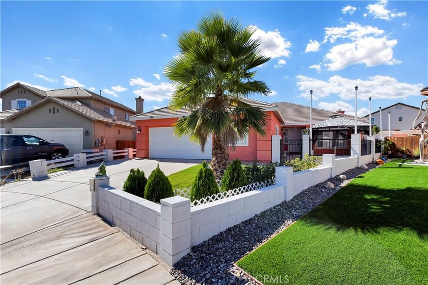 Welcome to this lovely 5 bedroom, 3 bath home located in the city of Victorville In the beautiful community of Foxfire Ranch!! REMODELED  with wide paved sidewalks, located at the end of a cul-de-sac, close to schools,parks, shopping centers and freeways access. Great curb appeal with landscaping and an enclosed front yard with solar lighting. Upon entry, you are greeted by a bright, formal living room with plantation shutters and high ceilings. The open kitchen features an abundance of cabinetry, a huge pantry, a large nook and a spacious breakfast bar, with a cozy fireplace and a wall of large windows. The master bedroom with double doors, a good-sized room with an ensuite bathroom; with double sinks and a huge walk-in closet. Nice bedrooms with ample closet space. The laundry room is inside the home. Just off the garage is a bonus room with a bathroom and separate entrance and would make a great extra income. This home also features mini-split heating/cooling wall units in several of the rooms. These energy-saving devices are ductless wall units that are controlled by remote control. You'll fall in love with this property.No HOA. See you soon.