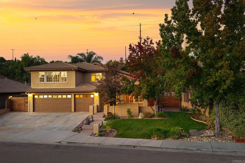 5 BEDROOM, 3 BATH 2868 SQ FT HOME ON A .27 ACRE LOT WITH NO HOA AND THIS HOME FEATURES A FRESHLY PAINTED INTERIOR, NEWER CARPETING WITH TRAVERTINE FLOORING, BEDROOM AND FULL BATH ON THE 1ST FLOOR, VAULTED CEILINGS, SPACIOUS LIVING ROOM AND FAMILY ROOM WITH FIREPLACE, HUGE EAT IN KITCHEN WITH CORIAN COUNTERS, STAINLESS APPLIANCES, CENTER ISLAND ALONG WITH WALK IN PANTRY, PAID FOR SOLAR, WHOLE HOUSE FAN, RAISED PANEL DOORS, RECESSED LIGHTING, DUAL PANE WINDOWS AND SLIDERS, INSIDE LAUNDRY ROOM, LARGE PRIMARY BEDROOM, PRIMARY BATH HAS  DUAL VANITY, SEPARATE TUB/SHOWER, DUAL WALK IN CLOSETS WITH ORGANIZERS, BIG GUEST BEDROOMS, PROFESSIONALLY LANDSCAPED YARD WITH STAMPED CONCRETE, FIREPIT, GRASSY AREA, INCREDIBLE COVERED PATIO WITH OUTDOOR KITCHEN, BUILT IN BBQ WITH SIDE BURNER AND BEVERAGE FRIDGE, 3 CAR GARAGE, RV PARKING AND MUCH MORE.