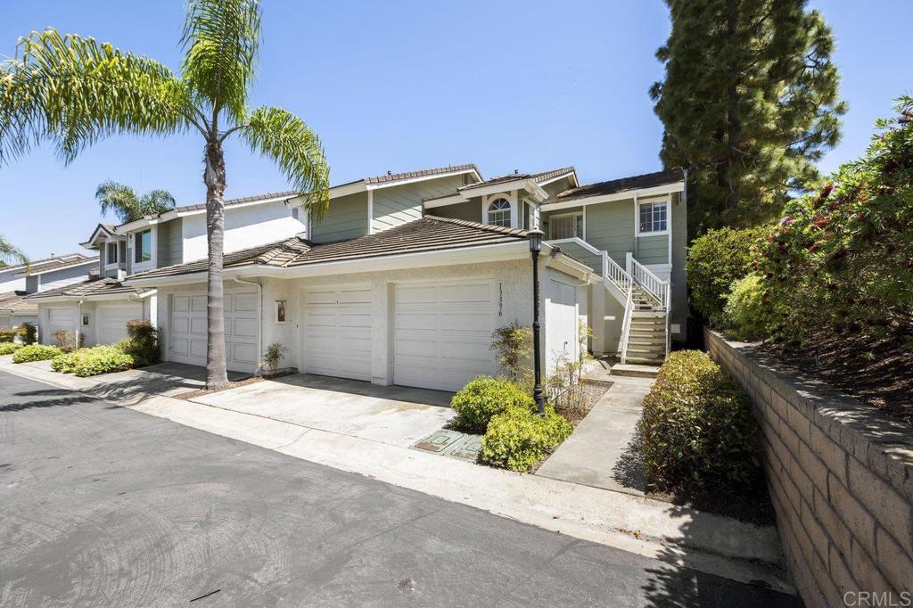 Welcome to this highly desirable upstairs corner unit in the sought-after Cambria community, located in the vibrant Del Mar Highlands area. This move-in-ready home offers a functional dual primary suite floor plan, designed for comfort, privacy, and flexibility. Filled with natural light, it features vaulted ceilings, updated flooring, and a layout that blends space and ease of living. Enjoy the large balcony with access from both the living area and one of the bedrooms, perfect for relaxing or hosting friends. The inviting living room with a fireplace adds a cozy touch, and the detached one-car garage is conveniently just steps away. Cambria offers two swimming pools, tennis courts, well-maintained grounds, and generous guest parking. Ideally situated just minutes from local beaches, One Paseo, and Del Mar Highlands Town Center, and a short drive to the Del Mar Racetrack, Rancho Santa Fe Polo Fields, and the Sorrento Valley tech and biotech centers. Located within a top-rated school district, this home offers an ideal balance of lifestyle, convenience, and community in one of Carmel Valley’s most desirable neighborhoods.