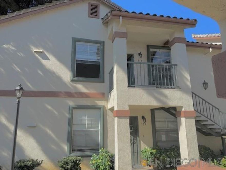 Beautiful, light and bright second-story corner unit 2br/2ba condo in Sabre Springs, tucked away in a quiet location and amazing views of the trees, mountains. Light & bright, gorgeous kitchen w/granite counter tops, fridge, gas range/oven, microwave & dishwasher. Full size washer & dryer. Central heating and AC. Private balcony w/ storage with a great view. Assigned carport parking, plenty of guest parking and street parking. Close to freeways, shopping, theaters & restaurants. Award-winning Poway Schools!