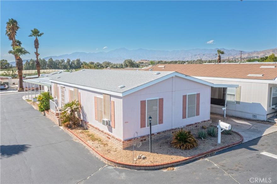 Welcome to resort-style living in the heart of Desert Hot Springs! This gated community offers an incredible variety of amenities designed for comfort, convenience, and relaxation. Enjoy the sparkling pool and large, separate spa. For outdoor fun, you’ll find a dog park, children’s playground, and a tranquil turtle pond. Stay active in the exercise room with a full bathroom, or take advantage of the community laundry room. Extra storage may be available if needed for an additional price, and the on-site manager provides added peace of mind.



Situated within this beautiful park is a spacious 3-bedroom, 2-bathroom home offering approximately 1,056 sq. ft. of living space. Whether you’re looking to relax by the pool, entertain family and friends, or simply enjoy a peaceful lifestyle surrounded by amenities, this home and community offer it all. Don’t miss the chance to experience comfortable living with a resort-style touch in Desert Hot Springs!