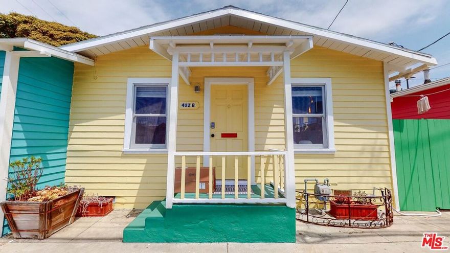 Rare 1920's bungalow, part of a colorful triplex in the heart of Venice.  Vintage details through this charming home includes vaulted ceilings, hardwood floors, a large private patio & fireplace in the living room . Washer/dryer included as well as AC wall unit. Great Venice location, blocks to the beach, and close many great restaurants & shops on Abbot Kinney & Main Street, as well as a weekly farmer's market. Must see to appreciate.