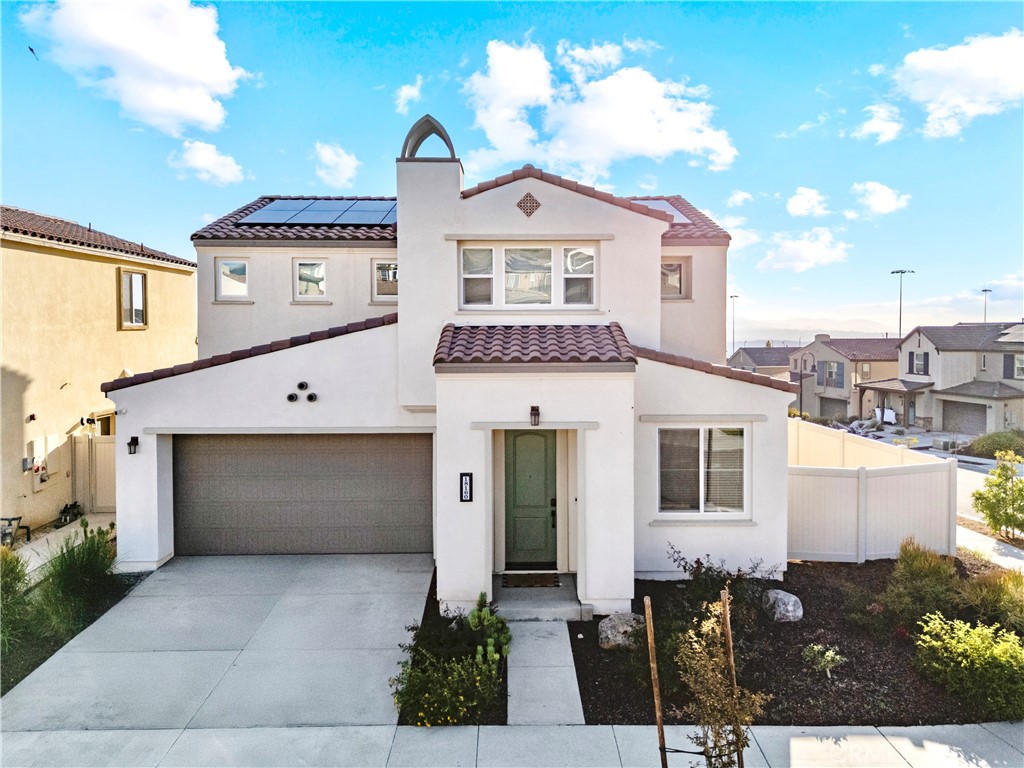 This TURN-KEY slice of heaven located in the Sola community of the highly sought after Skyline Ranch development includes OWNED SOLAR and an ASSUMABLE MORTGAGE AT A 3.125% INTEREST RATE! This corner lot home boasts 4 bedrooms and 3 baths with one bed and three-quarter bath downstairs perfect for live-in guests. You have newly installed carpet, freshly laid backyard sod, and an open floor plan with a seamless flow. Your open concept kitchen includes quartz countertops, white shaker style cabinetry, stainless steel appliances, a white single-basin farmhouse sink, walk-in pantry, and a center island doubling as a breakfast bar wired for 3 pendant lights to hang directly overhead. Backyard sliders take you to your covered patio perfect for al-fresco dining surrounded by freshly laid sod. Upstairs you'll find your 3 additional bedrooms, 2 full bathrooms, and a dedicated laundry room for added convenience. All bedrooms are wired for ceiling fans and both bathrooms include double sink vanities. Your primary suite is spacious and features a walk-in shower, soaking tub, a large walk-in closet, and majestic views! Your home also features a tankless water heater.
Located walking distance to the Skyline Ranch park which has a full size basketball court, two tennis/pickleball courts, a baseball diamond, multi-purpose field, playground, walking trails, and a gazebo with picnic benches. Two streets up you’ll find Basecamp, Skyline’s newest community addition, featuring panoramic views of SCV and resort-style amenities including a lap pool, spa, grill station, a covered open air oasis, clubhouse, and kids’ room. Additionally, residents have access to Skyline's larger clubhouse known as The Lookout (featuring a fitness center, BBQ area, pool, spa, splash pad, playground, fire pit, and entertainment areas), Sunset Park (featuring a playground, picnic tables, splash pad, and basketball court), 2 dog parks, and an entire system of walking trails. Not to mention, you're close to plenty of restaurants, shopping plazas, and some of the finest schools in LA county! Come and take a look at this beauty before it's gone!