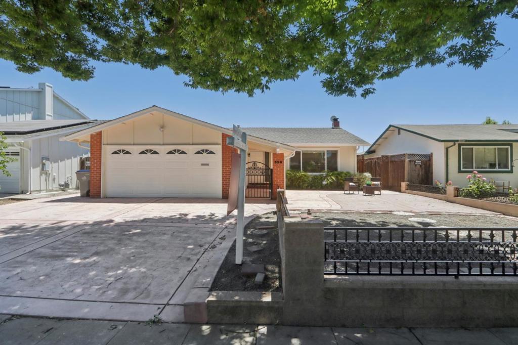 Welcome to this spacious 4-bedroom, 2-bathroom home located in the vibrant city of San Jose. This charming residence offers 1,466 square feet of comfortable living space and sits on a generous 5,500 square foot lot. The heart of the home is the kitchen, seamlessly connected to the dining area within the family room, perfect for hosting gatherings and enjoying meals with loved ones. The separate family room provides a cozy space for relaxation. You'll appreciate the practicality of laminate flooring throughout the home, offering both style and durability. Fresh painted Interior and Exterior with new Light fixtures in the Living room. The laundry facilities are conveniently located in the garage, making chores a breeze. The house is equipped with central AC for cooling and heating, ensuring comfort year-round. Outside, the backyard feels like a breath of fresh air, peach, lemon, tangerines, pear and Orange trees, peaceful vibes, and plenty of space to relax or entertain. All of this sits on one of South San Jose's most convenient pockets, close to shopping, quick, and surrounded by parks from neighborhood play grounds to With 2 garage spaces, parking and storage are never an issue. Don't miss out on this fantastic San Jose property!