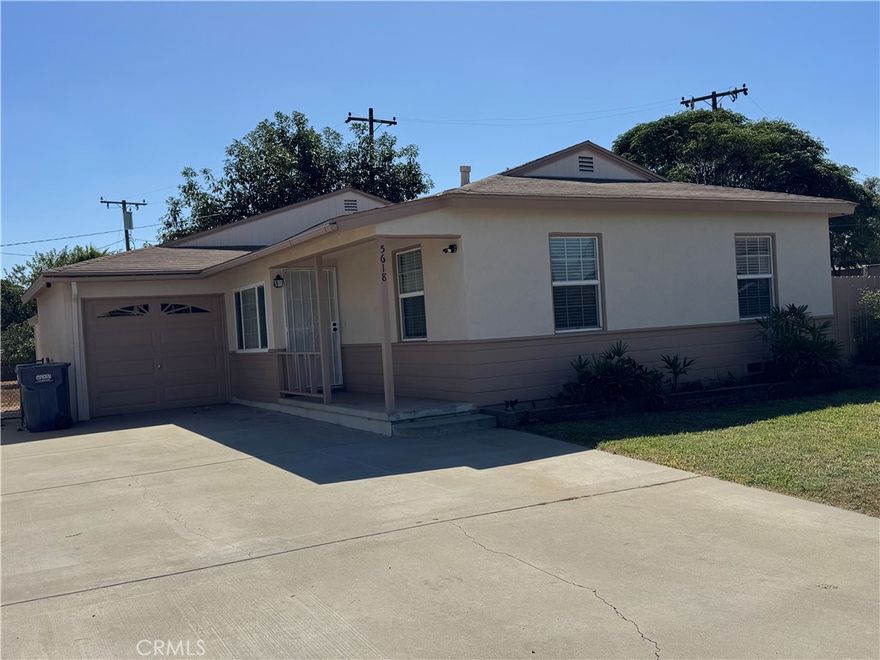 This charming home, in a great family neighborhood, is for sale for the first time since 1963.  It was lovingly cared for and is now ready for a new family to enjoy it. It is move in ready as it has been very nicely upgraded. The new kitchen cabinets all have soft close doors and drawers. The stove, fridge, dishwasher, microwave and vent hood are all stainless steel. The kitchen/dining area/family room is a very large and open space. It's perfect for your family gatherings. The kitchen window over the sink has a perfect view of the backyard so you can enjoy the beauty of the day or watch your family having fun. There is direct access to the garage from the kitchen. Laundry hookups are in the garage. The home has been freshly painted both inside and out and there is new laminate flooring throughout. There are 3 nice bedrooms, all with large closets. The home is sunny and bright with newer windows and all new blinds. There are recessed lights in the living room and kitchen and ceiling fans in the bedrooms. The extra large lot holds many possibilities and includes a number of delicious fruit trees. There is also a shed attached to the back of the home.