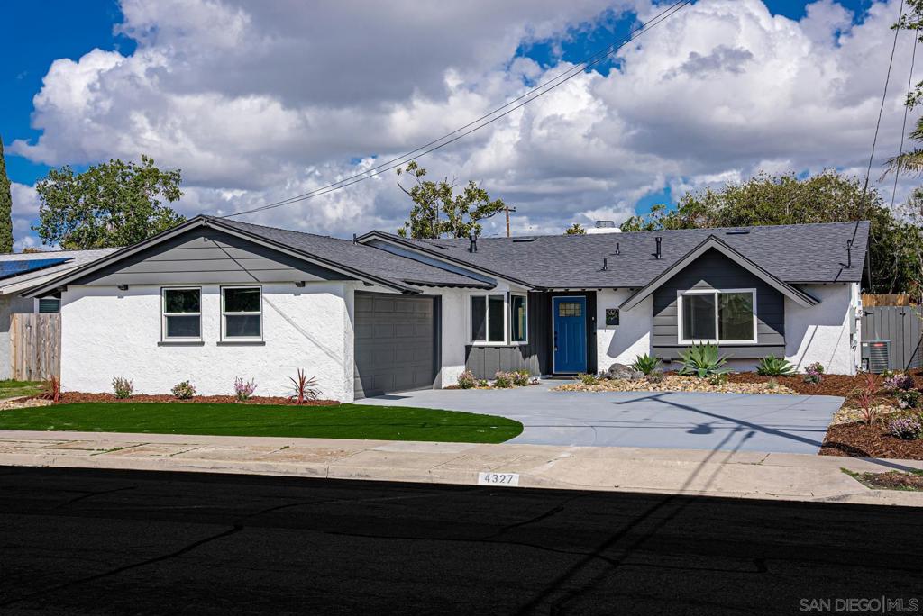 Prestigiously situated in the highly desired Mount community of Clairemont, this meticulously remodeled 4 bed, 2 bath home welcomes any visitor to an open layout and largely presented great room that connects the kitchen, dining, and living spaces all in one. Complete with fully top to bottom remodel, this gorgeous home presents a new roof with owned solar, newer AC/HEAT and duct work, and a newer water heater just to name a few. Designed with luxury vinyl flooring, new windows, stainless steel appliances, shaker cabinets, quartz countertops, custom tile work in kitchens and bathrooms, and exterior, new drought landscaping with succulents and turf along with so much more. This beauty is a newly imagined perspective in this iconic San Diego community, centrally located to freeways, schools, shopping, and dining. Start your next chapter in a home that truly pays testament to humble design and practical functionality.
