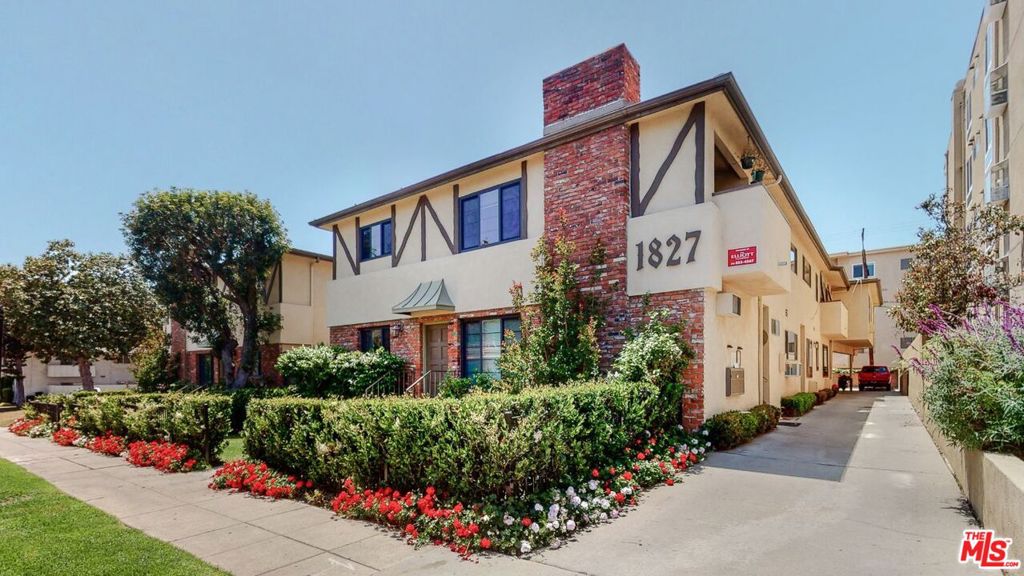 Welcome to 1827 Manning Avenue in Westwood, located close to UCLA, Westwood Village, Beverly Hills, Century City, and Santa Monica. Top (2nd) floor, rear of the building. Only one shared wall (kitchen) with no neighbor underneath). Large private balcony off the bedroom. Updated kitchen features gas cooktop, wall oven, and refrigerator. Lots of closet space. Laminate floors. Resident pays electric, gas, trash & internet/cable. Ceiling fan. AC unit. Central gas heating. Community laundry room features PayRange machines (app driven or coins). One (1) reserved, covered parking space included. No additional onsite parking is available, but street parking is not difficult. Pets OK - one (1) small dog (up to 40 lbs.), or up to 2 cats. Pet deposit: $500 (covers all pets). Pet amenity fee: $50/month for dog; $25/month for cat(s). WE ARE HAPPY TO MAKE REASONABLE ACCOMMODATIONS FOR ALL APPLICANTS WITH DISABILITY UPON REQUEST. YOU CAN MAKE YOUR UNIT DISABILITY ACCESSIBLE UPON REQUEST. PLEASE DO NOT DISTURB THE RESIDENTS OF THE BUILDING. AGENTS: See Private Remarks for showing information.