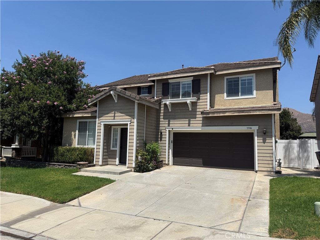 Welcome to this beautifully updated 4-bedroom, 2.5-bath home located in the desirable community of Riverside. All four spacious bedrooms and two full baths are upstairs, including a large primary suite featuring a walk-in closet, dual sinks, a soaking tub, and a separate shower enclosure. Enjoy the convenience of an upstairs laundry room and a freshly painted interior throughout. Downstairs offers a bright and open layout with a half bath for guests, plantation shutters, and direct access to the 2-car attached garage. Step outside to a private backyard with a covered patio, perfect for relaxing or entertaining. Located at 5586 Allendale Dr, Riverside, close to parks, schools, shopping, and UCR. Don’t miss this move-in-ready gem!