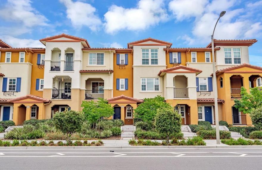 Welcome to Santorini at Sunnyvale  a beautifully appointed 3-story townhome in the heart of Silicon Valley. The location offers unmatched convenience: Googles Sunnyvale campus is just across the overpass, with many tech companies, such as Meta, Amazon, NVIDIA, AMD, Microsoft, and Oracle, are only a short drive away. Commuters enjoy quick access to Hwy 237, Hwy 101, and VTA, while being minutes from shopping, dining, and recreational amenities. Featuring 1,582 sq. ft., 3 bedrooms, den/office, 2.5 baths, balcony, and a 2-car side-by-side garage, this home is filled with upgrades: Mahogany Shaker cabinets, Silestone quartz countertops, stainless steel appliances, and built-in media cabinetry. Additional highlights include dual-zone HVAC, smart home automation, solar prep, cordless blinds, and garage storage. This home combines modern upgrades with a truly central location  an exceptional opportunity to live at the crossroads of innovation, convenience, and comfort.