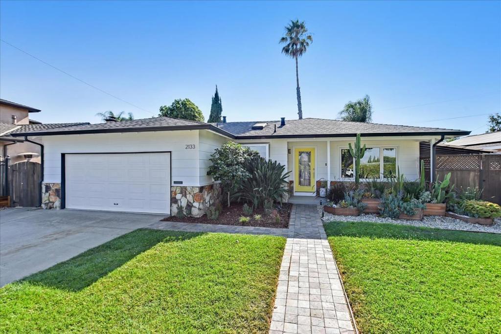This Home is an Entertainer's Delight! Bright Open Floor Plan with Updated Kitchen with Custom Cherry Cabinets with Under Cabinet Lights, Granite Counters, Stainless Appliances, Greenhouse Window and a Dramatic Skylight*Family/Media Room with Romantic Gas Burning Fireplace with glass slider to rear yard*Primary Bedroom with bifold closet doors and Bath with walk in shower with relaxing massage water features*Hall Bath Updated with Jacuzzi Tub*Other Bedrooms are ample size*Other Amenities include ceiling fans in bedrooms, New Furnace, AC and Asbestos Abatement(2020), Full Copper Plumbing (2020), 4 year old Roof, New Window Coverings and Recessed Lighting. You'll Love the Oversize Lot with Resort Style Rear Yard with Refreshing Pool and Hot Tub. There is even an outdoor shower for rinsing off after your relaxing swim or tub. Artist Studio can also be a Home Office. Great Location. Walk to Booksin Elementary, Willow Glen Middle, and both Willow Glen High and Presentation High School.