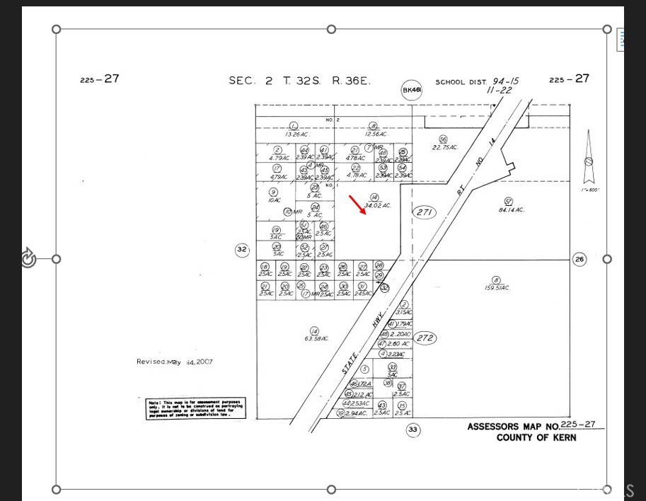 Easy access to 34 acres of property. Right off Hwy 14, the possibilities are endless. Good off-road trails, solar farm, off the grid living. Think of what you could do. Don't miss this opportunity!