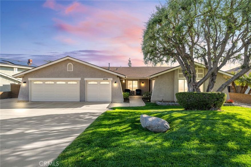 Welcome to 9179 Lemon Ave, a beautifully maintained single-story home nestled in Rancho Cucamonga’s sought-after Alta Loma School District. Offering 4 bedrooms, 2 bathrooms, and 1,889 sq. ft. of living space on an expansive 10,115 sq. ft. lot, this home combines comfort and functionality. The heart of the home is the upgraded kitchen featuring a large eat-in bar with quartz countertops, matching stainless steel appliances, and plenty of space for entertaining. A formal living and dining room flow seamlessly into the spacious family room, providing multiple areas for relaxation and gatherings. Throughout the home, you’ll find faux wood tile and tile flooring, plantation shutters, and dual-pane windows that enhance style and efficiency. Modern upgrades include a newer HVAC system, whole house fan, and water heater for year-round comfort. The oversized 3-car garage and potential RV parking offer exceptional convenience. Step outside to a backyard with plenty of room for a pool, while the front yard showcases breathtaking mountain views. Located above the 210 freeway, this property offers both tranquility and easy access to everything Rancho Cucamonga has to offer.