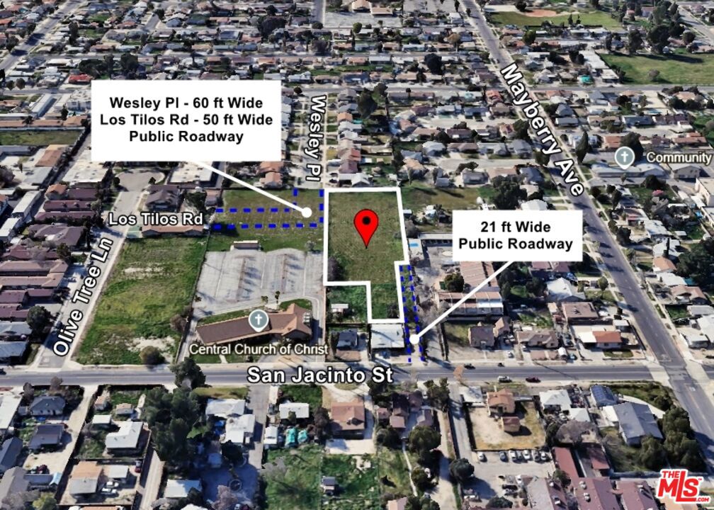 Prime 1.32-Acre Vacant Lot in Hemet, CA - Endless Potential! Welcome to a rare opportunity in the City of Hemet! This expansive 1.32-acre (approx. 57,499 sq ft) vacant lot offers a versatile canvas for your dream project - whether you're envisioning a custom home, an income-generating development, or a base of operations. Fully fenced for privacy and security, the property boasts access from three streets: San Jacinto St, Los Tilos Rd, and Wesley Rd - enhancing both accessibility and future planning flexibility. The driveway entrance is conveniently located just north of 543 S San Jacinto St. Per city zoning code, the land may be subdivided into lots as small as 7,200 sq ft with city approval. Permitted uses include: Single-Family Residences (including Manufactured/Mobile Homes), Accessory Dwelling Units (ADUs), Planned Unit Developments (PUDs), Family Child Care Home and Animal Keeping. Conditional Use Permits (CUP) may allow for: Mobile Home Parks, Travel Trailer / RV Park. Plenty of space for use as a base for a contractor, truck operator, or landscaper this lot offers flexibility and room to grow. Prospective buyer should verify permitted uses with appropriate city departments. Bring your vision to life on this prime parcel in a growing area of Hemet!