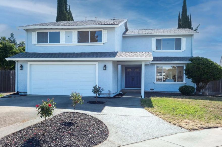 Largest Arcadia "Ranier" model on a generous cul-de-sac lot. Spacious and updated single-family home offers a blend of comfort and modern amenities. The home boasts approximately 2,918 square feet of living space, featuring four bedrooms and two and a half bathrooms. A notable feature of the property is a large bonus room, adding versatile space for a variety of uses. The interior has recessed lights, manufactured wood flooring in the living room, dining room, kitchen, and family room. The kitchen is equipped with stainless steel appliances, quartz countertops and backsplash and freshly painted cabinets. All bathrooms have modern vanities and brushed nickel plumbing fixtures. Outdoor amenities include an in-ground fiberglass swimming pool and concrete patio, perfect for relaxation and entertaining.