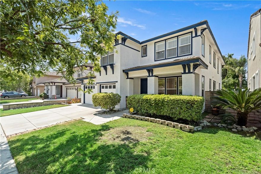 Beautifully upgraded 4 bed, 3 bath home located in the desirable Jolimont community of Rancho Cucamonga. This spacious and airy two-story home features fresh interior paint, recessed lighting, upgraded flooring, crown molding, and designer draperies throughout. The gourmet kitchen is equipped with new white cabinetry, granite countertops, and a Wolf high-performance range, opening to a large family room—perfect for entertaining.Downstairs includes a full bedroom and remodeled bathroom with Spanish tile and a large walk-in shower, ideal for guests or multi-generational living. Upstairs, the oversized primary suite offers a retreat space that can be used as an office, lounge, or optional 5th bedroom. The spa-like primary bathroom has been remodeled with elegant marble tile throughout. All bedrooms are spacious with ample closet space and new mirrored doors.

Additional highlights include upgraded vanities, a large loft perfect for a media room or study, and a professionally landscaped yard with a newly painted pergola. Attached 2-car garage. Excellent location near 210 fwy, Victoria Gardens, dining, and shopping. Walking distance to top-rated schools, including Los Osos High. No HOA or Mello-Roos!