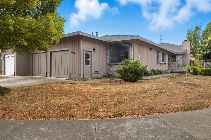 A Rare Find in Morgan Hill! Discover this charming 3-bedroom, 2-bath corner home with no HOA fee as true gem in todays market for $825,000.  Nestled in a desirable neighborhood, this 1,272 sq. ft. residence offers a warm and inviting atmosphere. The kitchen features ceramic countertops and an eat-in dining area, perfect for casual meals and morning coffee with a view of the backyard. A blend of carpet, wood, and vinyl/linoleum flooring adds comfort and character throughout the living spaces.  Step outside and enjoy your private yardideal for relaxing, gardening, or entertaining. Inside, the convenience continues with a dedicated laundry area and a spacious 2-car garage, providing plenty of storage and parking.  Located within the Morgan Hill Unified School District, this home is perfect for those looking for a blend of charm, value, and community living.  Dont miss the opportunity to make this delightful property yoursschedule a tour today!