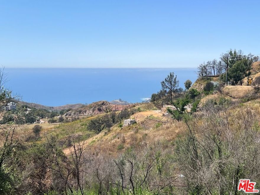 Opportunity Knocks with this PANORAMIC OCEAN VIEW Palisades Fire Burn-out Lot in Topanga Canyon. Re-Build and Reconnect with Nature on over an Acre (1.2/53,231sq ft) of Rolling Hillsides with Flat Pads. Gated Private Driveway into your Motor Court of this fully Fenced, Secure & Private Estate Lot. Septic System still intact with lids in place. Seller will assist in the Re-Building Process. Assessor Parcel Number 4448-008-035. Malibu School District. Re-Build the Estate of Your Dreams.