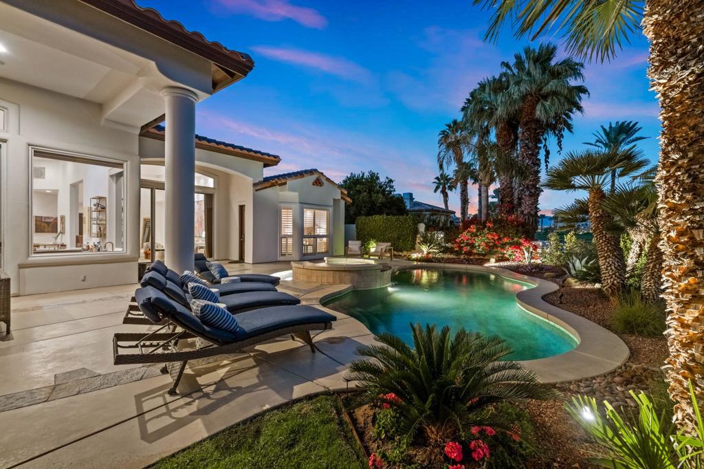 SOUTHWEST LUXURY MODERN LIVING at Rancho la Quinta! This exceptional recently renovated interior Montana 3 home celebrates privacy and position boasting 4 bedrooms, 5 bath, a well equipped casita and exceptional property adornments with pool, spa and superior golf course views. Each spacious bdrm features new Sterns and Foster King beds ( 2 ), queen beds ( 3 ) each with fine linens and a primary bedroom enjoying convenient access to the pool area. A hosts' and entertainers delight begins with a casita complete with its own fireplace, television, king bed, coffee bar, fridge/microwave. The kitchen is an enteratiners delight complete double wolf ovens, a 6 burner Wolf gas range and subzero fridge - the formal dining area, step down bar and entertaining space seamlessly transitions to a backyard oasis complete with chaise lounges and a large BBQ area. This appealing property echoes 5 star living at Rancho la Quinta - a private country club with tenant privledges. Rates are as follows : June - Oct $ 16,000, Nov - Dec $20,000 April $ 23,000Currently unavailable Feb / March 2026