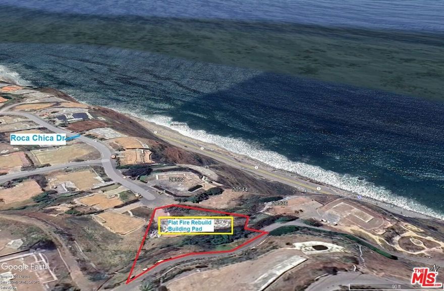 Prime 1/2 Acre Fire Rebuild Lot in Highly Desirable Big Rock Mesa Neighborhood of Malibu! Huge flat Building Site with beautiful ocean and city light views. Located only 1/2 miles from Pacific Coast Highway on a quiet cul de sac . Lowest priced Fire Rebuild lot available in the Big Rock area. Previous home was over 2500 sq.ft plus a 400 sq.ft garage ..Fast Fire Rebuild permit process allows 10% larger home too . Big Rock homes sell for from $1500 to $2000 per foot .... a new home on this property would be valued over $4.5m ! One of the best Land buys in Malibu!