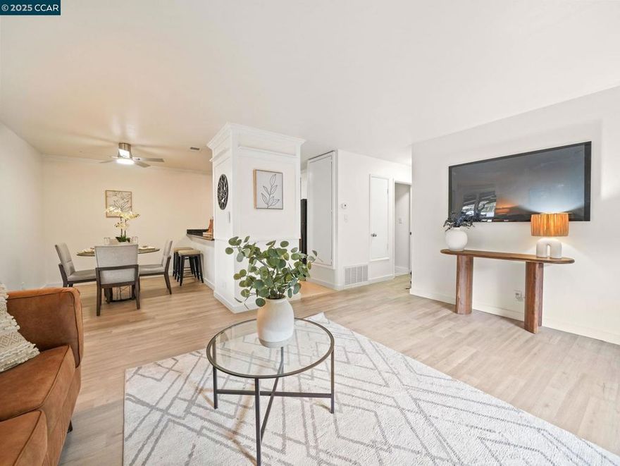 Beautifully updated 2-bedroom, 1-bath condo that combines comfort and convenience. This bright and inviting home features new flooring throughout, an open living area, and a stylish kitchen with contemporary countertops, sleek finishes, and quality appliances — perfect for everyday cooking or entertaining. The bathroom offers a tastefully selected vanity, tile, and fixtures for a fresh, elegant look. Step outside to your own private fenced patio, ideal for morning coffee or evening gatherings. Enjoy being right across from Hillcrest Park and just minutes from Willow Pass Community Park, Pixieland Amusement Park, and the Delta de Anza Regional Trail. Commuting is easy with quick access to Highway 4, I-680, and the North Concord BART station. Shopping, dining, and entertainment are nearby at The Willows Shopping Center and Sunvalley Mall.