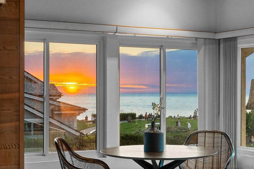 Enjoy whitewater views and sunsets from this spacious coastal home, ideally located at the end of a quiet cul-de-sac across from Calumet Park. Just a short stroll to Bird Rock Village’s beloved surf breaks, top-rated restaurants, and charming boutiques, this home offers the ultimate beachside lifestyle.  Designed for easy indoor-outdoor living, the home features high ceilings, oversized bedrooms, and unobstructed ocean views from the main living areas. The generous primary suite and an additional ensuite bedroom are conveniently located on the ground floor, opening to a sun-drenched backyard perfect for relaxing or entertaining.  Whether you’re watching the waves, entertaining friends, or enjoying a quiet moment at sunset, this home delivers "vacation everyday" living in one of La Jolla’s most sought-after coastal neighborhoods.