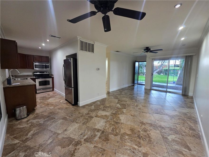 Welcome to Palm Springs Villas, a beautifully maintained community known for its lush landscaping, sparkling pools, tennis courts, and serene mountain views. This charming first-floor condo at 420 N Villa Ct, Unit #103, offers both convenience and privacy — located just around the corner from the community pool, yet tucked away enough to enjoy peaceful living. Inside, you’ll find 589 sq. ft. of freshly updated space, featuring ceramic tile flooring throughout, brand-new interior paint, upgraded ceiling fans and lighting, and modern fixtures in both the kitchen and bathroom. The north-facing orientation helps keep the home cooler during the warm summer months with no direct sunlight hitting the unit. The kitchen includes a refrigerator, and the HOA covers water, sewer, and trash, providing added value and ease of living. Ideally situated just minutes from downtown Palm Springs, you’ll enjoy quick access to renowned restaurants, boutique shopping, hiking trails, and the vibrant Palm Springs lifestyle. Perfect as a full-time residence, weekend getaway, or investment opportunity — welcome home to Palm Springs Villas!