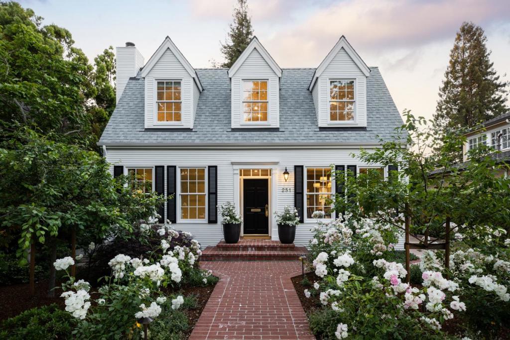 Significant Price Improvement! Move in and enjoy this sunning property during bright sunny days and warm summer nights in very private rear grounds. In the heart of Old Palo Alto, this home features classic Cape Cod architecture, sophisticated high-end finishes, hardwood floors, and designer lighting set the tone for luxurious living across three levels. Formal rooms lead to an all-white kitchen and family room combination, while the lower level enhances the lifestyle with a recreation room, refreshment bar, fitness center with Tonal, plus a bath with steam shower and outdoor cold plunge and spa by Diamond Spas. Ideal floor plan of 5 bedrooms and 5.5 baths include an upstairs primary suite plus three additional suites and a lower-level suite ideal for guests. Outdoor living is equally impressive with a terrace fitted with an automated louvered ceiling and heaters, a Hestan built-in barbecue, fire pit terrace, and eco-friendly synthetic lawn. This home has all the extras: solar, home audio and theatre equipment, water circulating system for fast hot showers, Mitsubishi heat pump and more. Adding the finishing touch is the homes superb location just over one mile from vibrant downtown Palo Alto, top Palo Alto Schools and convenient commute to the tech giants of Silicon Valley.
