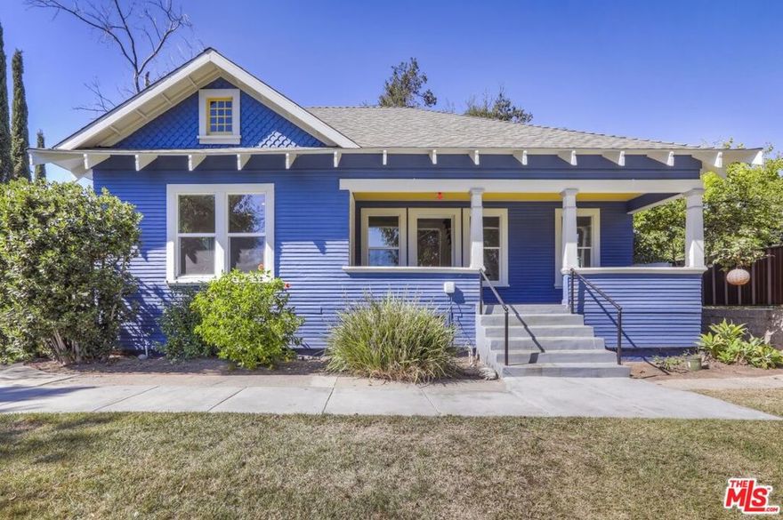 Welcome to this 1903 Craftsman arts and crafts home, one of the most Unique properties in Eagle Rock!. This 4 bedrooms and 3 bath home is perched above a river rock bordered wall with an expansive and usable 10,000 sq ft yard with hillside neighborhood views. This elusive Farm House pictured right out of a novel with a covered porch just beckoning a swing! First floor living room with high ceilings, recessed lights and vintage lighting, original double pocket doors open to the dining area with built-in cabinet. First floor primary bedroom with on suite bathroom with marble tile, double vanity, separate tub and enclosed shower. Primary opens up to the large rear deck. Small Bedroom w closet. Storage under the stairs. Hallway bathroom with enclosed shower. Washer Dryer nook in hallway.  Updated kitchen is equipped with stainless steel appliances, quartz counters, gas stove and dishwasher. Double basin sink and granite counters. Rear deck off of the kitchen is under a large California Oak tree, the deck wraps around the tree and is perfect for relaxing in the shade. The second floor is home to 2 bedrooms, each with recessed lighting and closets. Full bathroom with glass enclosed shower over a deep soaking tub. Close to Rockdale Magnet and Dhalia Elementary. Large grassy yard that is fully fenced in. Additional storage shed provided on the side of the home, approx. 8x10. No driveway. Central heat and air. 2100 sq ft. Home was renovated top to bottom in 2020.