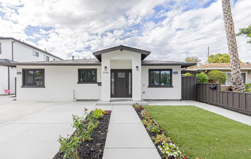 Welcome to this beautifully fully remodeled main house plus 700sft newly built ADU in a quiet and safe neighborhood at the heart of Silicon Valley.Offering both comfort and flexibility, this property is ideal for Bay Area professionals and multi-generation living. The main house features 3 bedrooms plus a Junior ADU (J-ADU) with AC perfect as an office, gym, or guest suite. The home has been thoughtfully updated with a brand-new roof, upgraded plumbing, electrical, and drainage systems, along with refreshed exterior finishes. In the backyard, a high-end 700 sq. ft. detached ADU offers a fully equipped kitchen, bath, and AC, ideal for extended family, guests, or rental income. The entire property is fully furnished and move-in ready. Enjoy a serene yet highly convenient life style,just 5 minutes to Nvidia headquarters, 5 minutes to Bay Club, 6 minutes to Levis Stadium, 10 minutes to SJC Airport, and close to Apple, Cisco, Alphabet, and other major tech campuses. Easy access to Highways 101, 237, and 280, as well as Caltrain. Top schools nearby include Monticello Academy, BASIS Silicon Valley, and Wilcox High School, plus close proximity to Santa Clara University. A rare find combining a serene neighborhood, modern living, and unmatched Silicon Valley convenience!