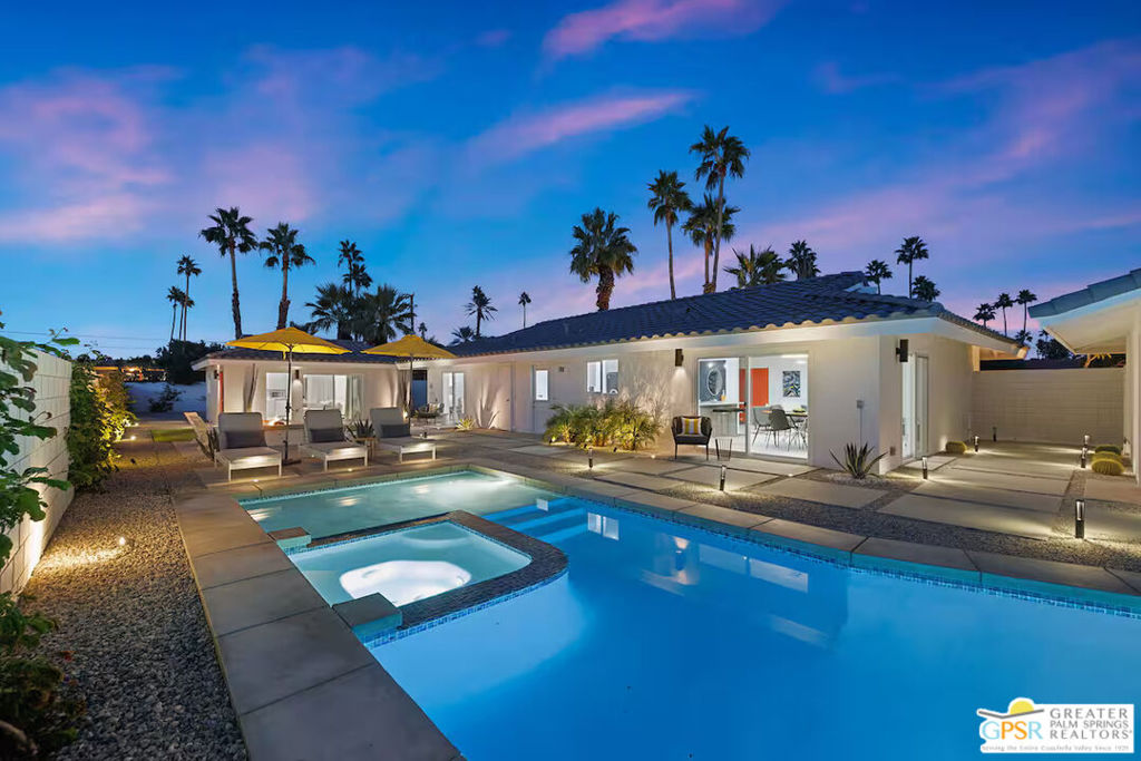 Season | October - April: $$ - 10,260.00 per month Summer | May - September: $$ - 6,330.00 per month Available for Seasonal Rental Only 1 to 6 Months. Property is offered exclusively for short-term seasonal stays. Long-term leases beyond 6 months are not available. Dates go fast! For the most up-to-date availability and to explore all of our properties, please visit APEK Rentals online. You'll find the live calendar and easy booking options there. Escape to Palm Springs and enjoy the ultimate seasonal retreat at this beautifully renovated Mid-Century Ranch in the desirable Sun Villas neighborhood. The property features a total of 4 bedrooms and 3 bathrooms---The main house offers 3 bedrooms and 2 bathrooms, while the attached casita provides a private bedroom, bath, and kitchenette with microwave and mini fridge, perfect for guests or extended family. Step outside to your outdoor oasis, where a sparkling pool and spa invite you to relax under the desert sun. Take in the stunning mountain views from the spacious backyard, unwind on the daybed, gather around the fire pit in the evenings, or host a meal at the built-in BBQ. The covered back patio provides shaded lounge space, creating seamless indoor-outdoor flow perfect for entertaining or simply soaking up the desert ambiance. Inside, the home blends classic ranch architecture with modern updates, featuring an open floor plan, warm and contemporary finishes, and comfortable living spaces designed for relaxation. The living room, dining area, and kitchen flow effortlessly together, making it easy to gather with friends or family. Located in a quiet residential neighborhood with easy access to downtown Palm Springs, shopping, dining, and hiking trails, this home offers the perfect combination of tranquility, style, and convenience. Whether lounging by the pool, enjoying a meal outdoors, or relaxing in the private casita, Casa del Sol provides a luxurious and memorable Palm Springs getaway.