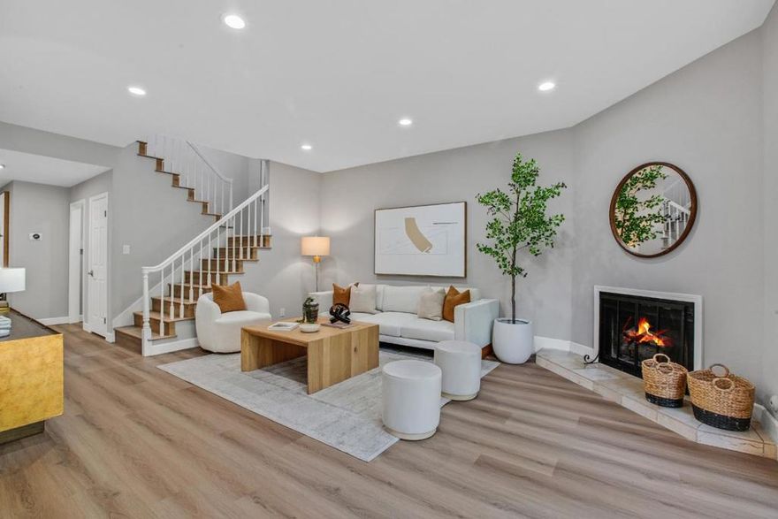 Beautifully remodeled detached home in the highly sought-after Glencrest Patios community. Nestled in a peaceful, private setting with top-rated schools nearbyWilliams Elementary, Bret Harte Middle, and Leland High. Bright and airy interior with soaring ceilings, skylights, and two fireplaces. Updated kitchen features granite countertops, new appliances, gas stove, and breakfast nook. Spacious primary suite with walk-in shower, soaking tub, and dual vanities with granite and marble finishes. Recent upgrades include fully renovated bathrooms, custom closets, new flooring, fresh interior/exterior paint (including garage), new lighting, new sliding doors, and water heater (2021). Central A/C for year-round comfort. Private backyard with mature fruit trees. Community pool and low monthly HOA dues. A rare opportunity for turnkey living in a prime location!