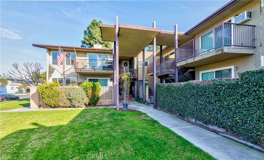 Welcome to 1850 W Greenleaf #G. This 2nd Level END Unit offers 2 bedrooms | 1 bathroom and 830 sq.ft. of living space. This is a great starter home or investment property. As you walk in, you are welcomed to an open and airy living room that has access to your outdoor balcony that is great for relaxation or family bbq's. Then you have a formal dining room that is connected to your kitchen, a nice updated bathroom and two ample sized bedrooms. Other amenities this unit offers is a one car garage and the HOA includes trash, water, pool upkeep, landscaping and more. It is in close proximity to the world famous Disneyland parks and resort, essential shopping centers, great restaurants, schools, community parks and the 91 & 5 Freeway/s. YOU DON'T WANT TO MISS THE OPPORTUNITY TO LIVE IN THE BEAUTIFUL CITY OF ANAHEIM IN ORANGE COUNTY.
