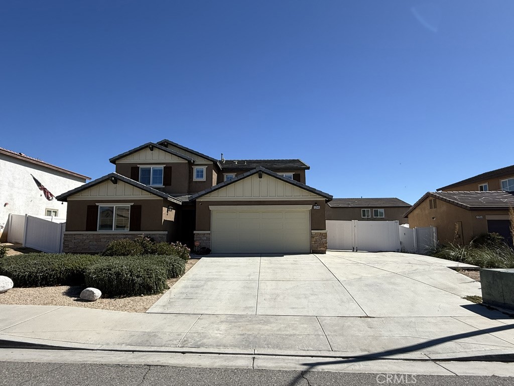This home is priced way below market value for a fast sale and is the best value you’ll find in all of Moreno Valley. In perfect move-in condition, this home will sell quickly—don’t hesitate, it will be gone this weekend. Featuring the largest floor plan in the neighborhood, it offers 4 bedrooms, 3.5 baths, and approximately 3,133 sq. ft. of spacious living. Inside, you’ll find high ceilings, beautiful laminate wood flooring, and an open, inviting layout. The heart of the home is the large kitchen with a granite island, plenty of counter space, quality cabinetry, and an easy flow into the family room—ideal for entertaining or relaxing with family. A separate dining area provides space for formal gatherings. The home includes a large downstairs bedroom with a private bath, perfect for guests, in-laws, or multigenerational living, plus a convenient half bath on the main level. Upstairs you’ll find a generous loft, perfect for an office, media room, or play area, along with three spacious bedrooms, each with walk-in closets. The primary suite features dual sinks, a soaking tub, and a separate shower. A large laundry room with storage adds convenience. The 3-car tandem garage has been partially converted into a bonus room ideal for an office, gym, or hobby space, and can easily be restored for parking. Located just off the 60 Freeway and Nason, this home offers quick access to shopping, parks, Kaiser Hospital, Moreno Valley Mall, Lake Perris, Metrolink, and March Air Reserve Base. Enjoy the benefits of low HOA dues, a secure community, and a great neighborhood feel. This home truly has it all—space, style, and incredible value.