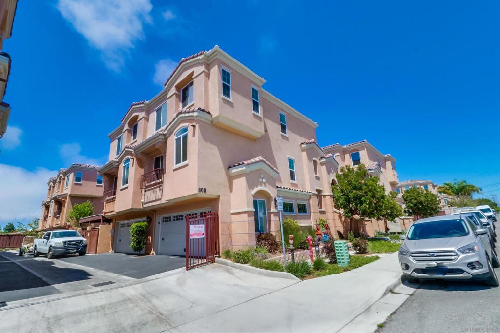NEW LISTING! Highly upgraded, mint condition townhome, built in 2019 as a model home in Bahia Vista II, near San Diego Bay in South San Diego County. Awesome home with 3 BRs, including 2 master suites, and 3 full BAs. 1 BR and full BA are downstairs. Contemporary kitchen appointed with modern finishes and high grade appliances. 2 full car oversized attached garage, covered porch and patio. Bahia Vista II is a gated community, a walking distance to the trolley stop, restaurants, shopping and near entrance to I-5. 2-Year Home Warranty included. NO Mello-Roos tax. Buyer(s) to verify all dimensions and property information before close of escrow. Aerial view is a community rendering, not a picture of the subject property. Equipment: Fire Sprinklers,Garage Door Opener, Range/Oven Topography: LL