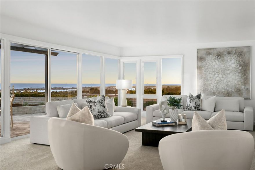 Nestled in the exclusive enclave of Broadmoor, Corona del Mar, this mid-century home is perched on one of the neighborhood’s most iconic lots. The property is designed as a single-level retreat, showcasing remarkable views of the Pacific Ocean, Catalina, Newport Center, and the iconic Newport Harbor on an expansive 14,300 SF lot. These vistas can be enjoyed from nearly every room, creating a serene backdrop for daily living. The home boasts four spacious bedrooms, each thoughtfully positioned to maximize views and comfort. Floor-to-ceiling windows and open-concept spaces invite abundant natural light and frame the picturesque surroundings. A timeless mid-century aesthetic with new paint and flooring extends effortlessly to outdoor spaces, where you can relax, entertain, or enjoy the coastal panorama. Balancing tranquility and proximity to Corona del Mar's finest dining, shopping, and beaches creates a lifestyle crafted for those who appreciate the finest Corona del Mar views and the allure of coastal living. Conceptual drawings from Sea Pointe Design & Remodel are available to illustrate a makeover of the existing structure.
