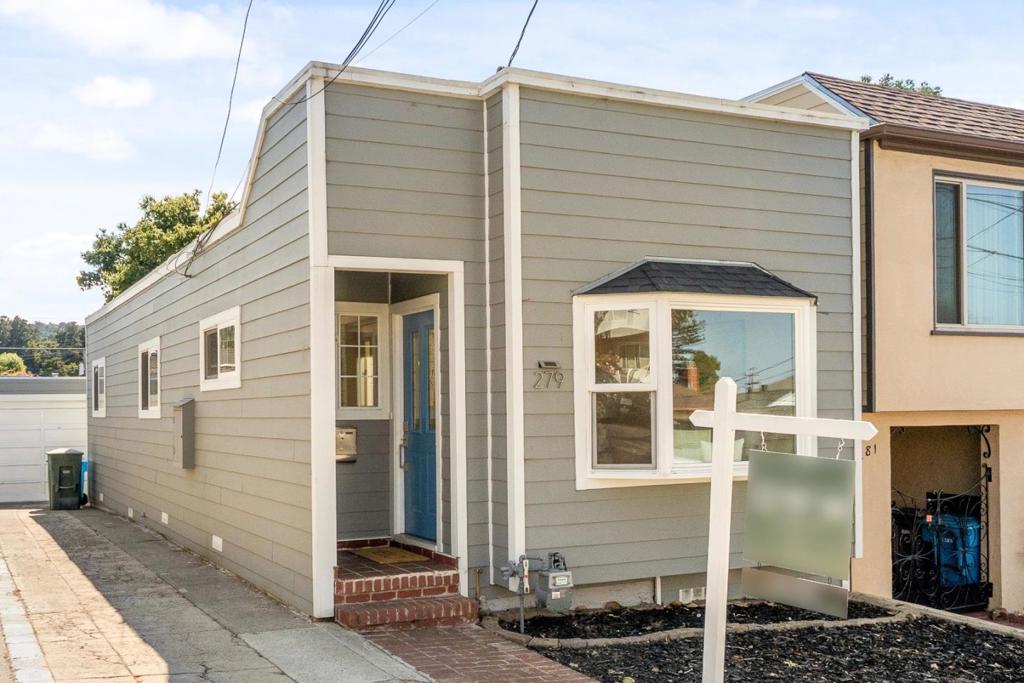 Welcome to 279 Elm Avenue, a charming and thoughtfully updated home in one of San Brunos most desirable neighborhoods. This 2-bedroom, 1-bathroom home offers 800 sq ft of inviting living space on a 2,500 sq ft lotperfect for first-time buyers or anyone seeking comfort and convenience. Natural light fills the living room through a large bay window, complemented by recessed lighting for a bright and airy feel. Fresh interior paint, modern light fixtures, and brand-new closet doors add a polished touch throughout. The kitchen includes a dedicated pantry room, offering extra storage and everyday functionality. The bathroom features a skylight that enhances the space with natural brightness. Step outside to enjoy an updated deck and a spacious backyard with low-maintenance turf, a mature lemon tree, and plenty of room to relax or entertain. A detached bonus room provides flexibility for a home office, gym, studio, or guest space. Located in a peaceful and well-connected neighborhood, this home offers easy access to local parks, shops, schools, BART, Caltrain, and major highways. San Bruno continues to be one of the Bay Areas most convenient and sought-after communities. Dont miss the chance to own a move-in-ready home that blends indoor comfort with outdoor living potential.