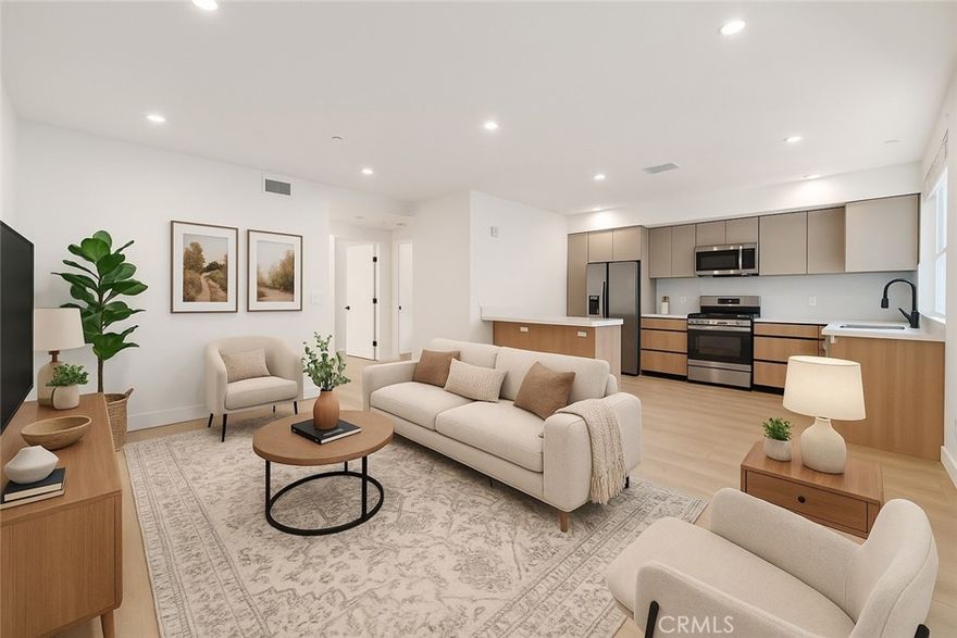 Experience the finest in modern living in this brand new, luxury 3 bedroom, 2 bathroom apartment located in a prime Van Nuys location. The unit features an open-concept design where the designer kitchen with high-end finishes flows seamlessly into the spacious living room, highlighted by large sliding window doors leading to a private patio. Enjoy the unparalleled convenience of an in-unit washer/dryer, secured building access, and premium finishes throughout, all while benefiting from the ideal location with rapid access to the 405 and 101 freeways.