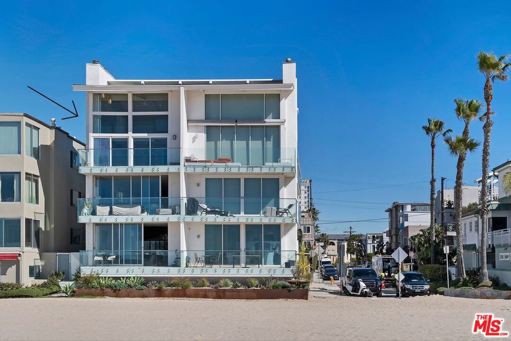 Rare BEACHFRONT unit available for lease. Located on the sand on the Marina peninsula, this newly-renovated penthouse features incredible Catalina to Malibu views. The living room features a breathtaking two-story wall of glass overlooking the ocean. There are 3 bedrooms, 3.5 bathrooms, and a den. The master suite/loft offers incredible ocean views, a walk-in closet, and a bonus office area. The open floor plan integrates the living room, dining room, and kitchen. The glass balcony will give you an unparalleled perch to watch summer sunsets. The property is 4 blocks south of Washington Blvd., so there is no beach path in front, yet it is close enough to walk to all of the restaurants and shops. The best of both worlds! Parking for 2 cars (tandem) in garage shared with only one other unit.